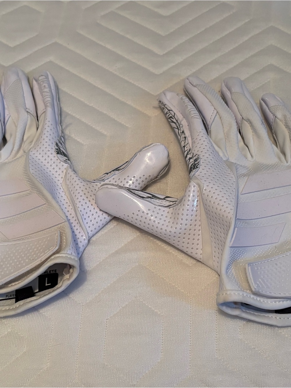 Adidas Adult ADIZERO Football Gloves EUC White Size L